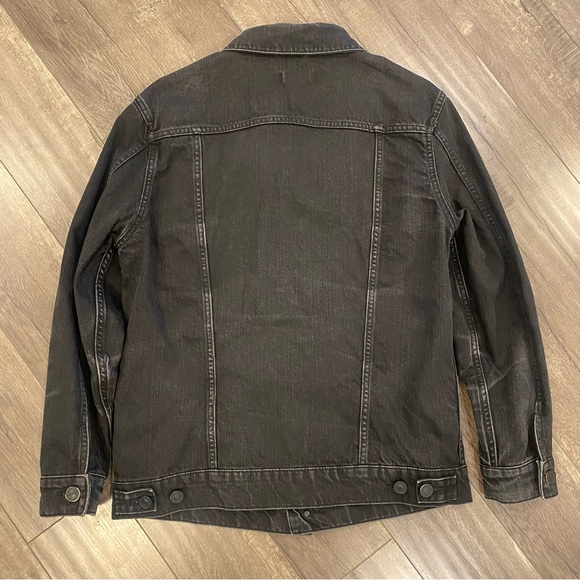 *** SALE! *** 🔥 AllSaints “Bajio” Black Denim Jacket - Size XL (Slim) - Picture 4 of 8
